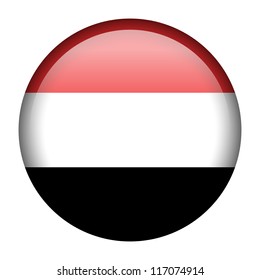 Vector flag button series - Yemen