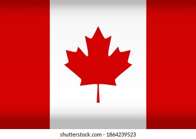 Vector flag of Canada. Color symbol isolated on white background. Canada flag image.