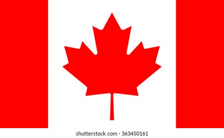 Vector flag of Canada. National symbol of Canada.