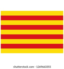 Vector flag of Catalonia. Catalonian flag. Autonomous community in Spain