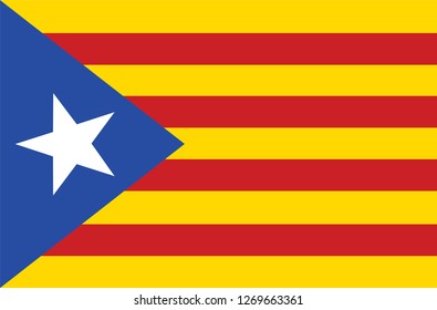 Vector flag of Catalonia. Catalonian flag. Autonomous community in Spain