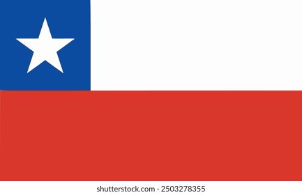 Vector flag of chile. Accurate dimensions and official colors. This file is suitable for digital editing and printing of any size.