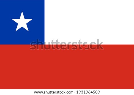 Vector flag of Chile. Accurate dimensions and official colors. Symbol of patriotism and freedom. This file is suitable for digital editing and printing of any size.