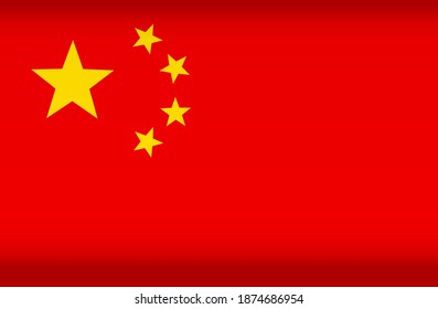 Bandera vectorial de China. Símbolo de color aislado en fondo blanco. Imagen de la bandera de China.