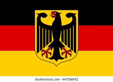 Vector flag and coat of arms of Deutschland