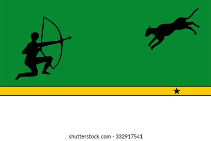 Vector flag of Colombian Department Amazonas.  Colombia province. Amazon flag, part of Colombia. South America territory.