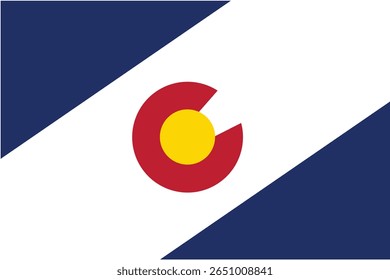 Vector Flag of Colorado – High-quality illustration of the official Colorado state flag featuring bold colors and symbolic design. Ideal for patriotic projects, educational use, maps, graphic design.