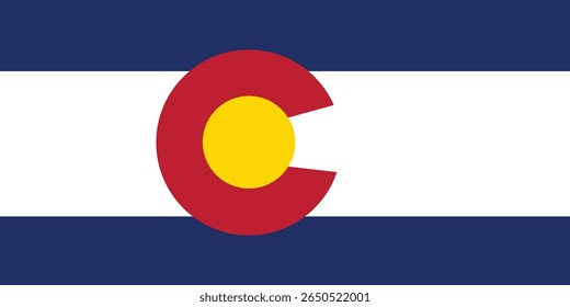 Vector Flag of Colorado and Colorado State Design – Includes iconic state flag and detailed elements. Ideal for educational, patriotic, travel, and geographic themed projects and illustrations.