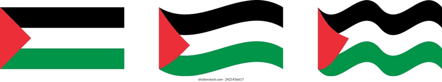 vector flag of the country of Palestine. collection of national flags of the country of Palestine flat model. wavy. wavy enough