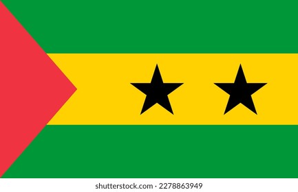 Vector flag of the country of Sao Tome and Principe. Illustration of the flag of the country of Sao Tome and Principe.