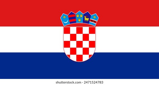 Vector flag of Croatia. Accurate dimensions and official colors. This file is suitable for digital editing and printing of any size.