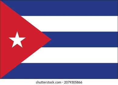 vector flag of cuba with clean background