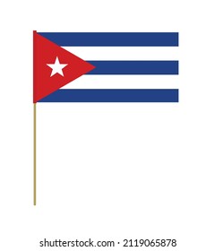 Bandera vectorial de Cuba en un palo. Elemento de diseño. Señales y símbolos. Banderas.