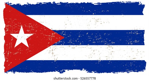 Vector flag of Cuba.Grunge Cuban flag.