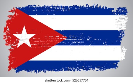 Vector flag of Cuba.Grunge Cuban flag.