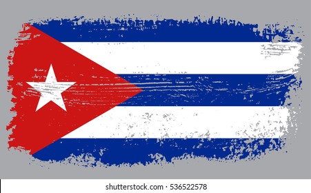Vector flag of Cuba.Grunge Cuban flag.