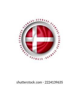 Vector flag Denmark in Football World championship