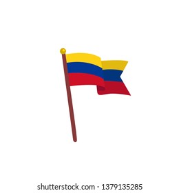 Vector flag with different colors. Cartoon icon for education 
