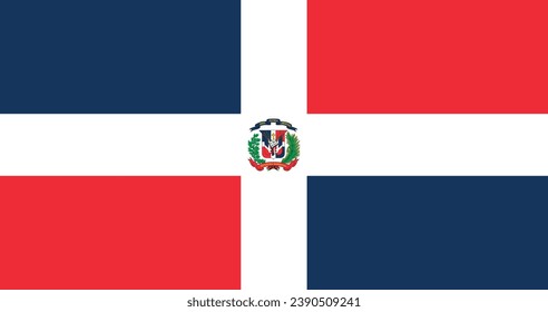 Vector Flag of The Dominican Republic, South America, Isolated on White Background.South America, Isolated on White Background.