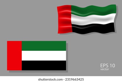 Vector flag of dubai, illustration.