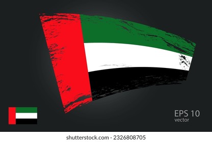 Bandera vectorial de dubai, ilustración. Vista de trazo de trazo de pincel con indicador vectorial plano.
