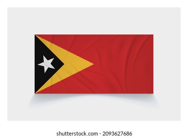 Vector Flag of East Timor (Timor Leste) - Proper Dimensions 1 : 2