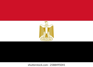 Vector flag of Egypt, a country in Northeast Africa. Accurate dimensions and official colors. This file is suitable for digital editing and printing of any size.