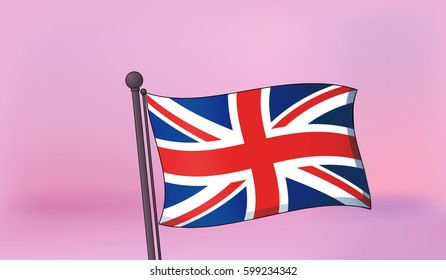 Vector flag of england on a sunset sky. Editable design