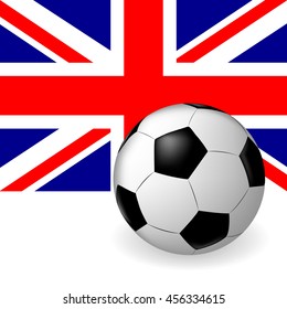 vector flag of England with soccer ball