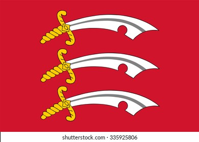 Vector flag of Essex County, England. United Kingdom.
