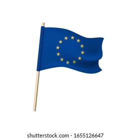 Bandera vectorial de la Unión Europea. 12 estrellas amarillas sobre fondo azul.