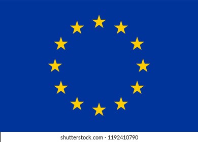 Vector flag of the European Union. Proportion 2:3. Flag of Europe. The European Flag. Twelve Golden Stars. Unity of Europe. EU Flag.