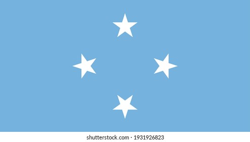 Vector flag of Federated States of Micronesia. Accurate dimensions and official colors. Symbol of patriotism and freedom. This file is suitable for digital editing and printing of any size.
