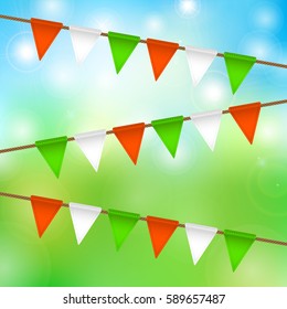 vector flag garland for st. patrick's day