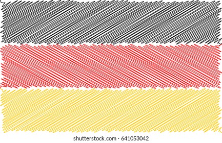 Vector flag of  German pencil drawing vector illustration. Using for decoration works. Deutsch 