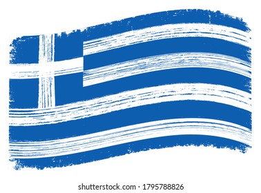 Vector flag of Greece in grunge style.