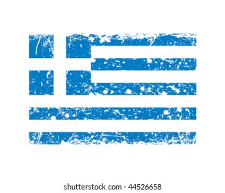 vector, flag of Greece in retro style