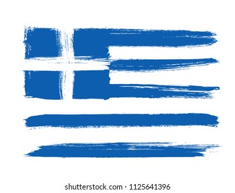 Vector flag of Greece.Grunge Greece flag.