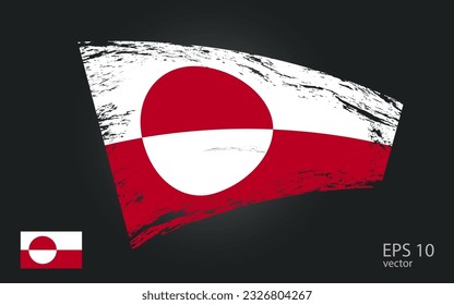 Bandera vectorial de Groenlandia, ilustración. Vista de trazo de trazo de pincel con indicador vectorial plano.
