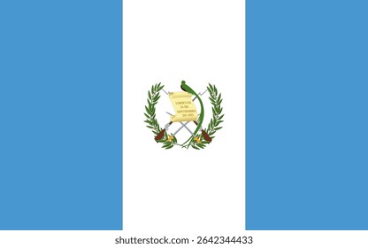 Bandeira vetorial da Guatemala, um país da América Central ou do Caribe. Dimensões precisas e cores oficiais. Este arquivo é adequado para edição e impressão digital de qualquer tamanho.