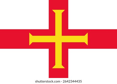Vector flag of Guernsey, a Self-governing British Crown dependency in Europe. Accurate dimensions and official colors. This file is suitable for digital editing and printing of any size.