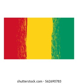 Vector Flag of Guinea. Symbol has a Detailed Grunge Texture.
