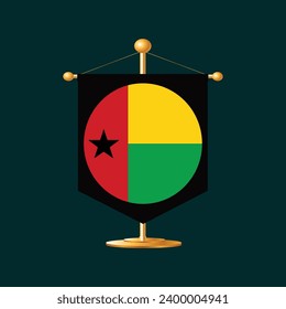 Vektorflagge von Guinea-Bissau. Genaue Abmessungen und offizielle Farben. Symbol des Patriotismus und der Freiheit. Diese Datei eignet sich für die digitale Bearbeitung und den Druck von beliebiger Größe.