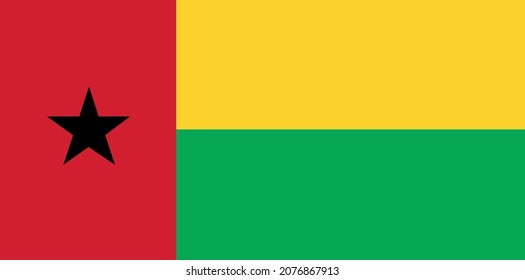 Bandera vector de Guinea-Bissau. Ilustración vectorial plana
