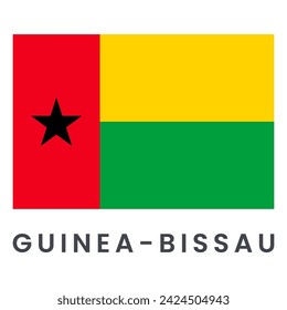 Vektor-Flagge von Guinea-Bissau isoliert auf weißem Hintergrund.