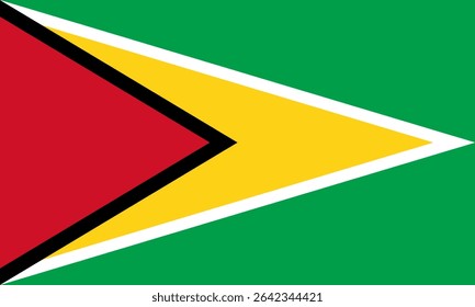 Vector flag of Guyana, a country in South America. Accurate dimensions and official colors. This file is suitable for digital editing and printing of any size.