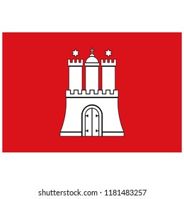 Vector flag of Hamburg, German city