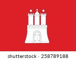 Vector flag of Hamburg, Low German, Low Saxony state.  Original and simple Hamburg flag isolated vector in official colors and Proportion Correctly, vector illustration isolated on white background.