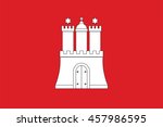 Vector flag of Hamburg, Low German, Low Saxony state. Original and simple Hamburg flag isolated vector in official colors and Proportion Correctly, vector illustration isolated on white background.