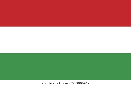 Bandera vector de Hungría. Símbolo de color aislado en fondo blanco. imagen de la bandera húngara.